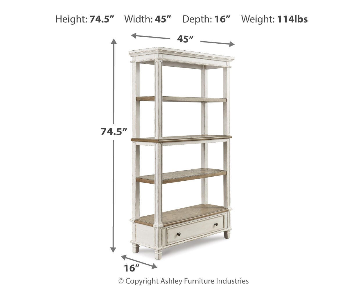 Realyn Home Office Desk and 74-Inch Bookcase — 2-Piece Set Signature Design by Ashley® Home Office