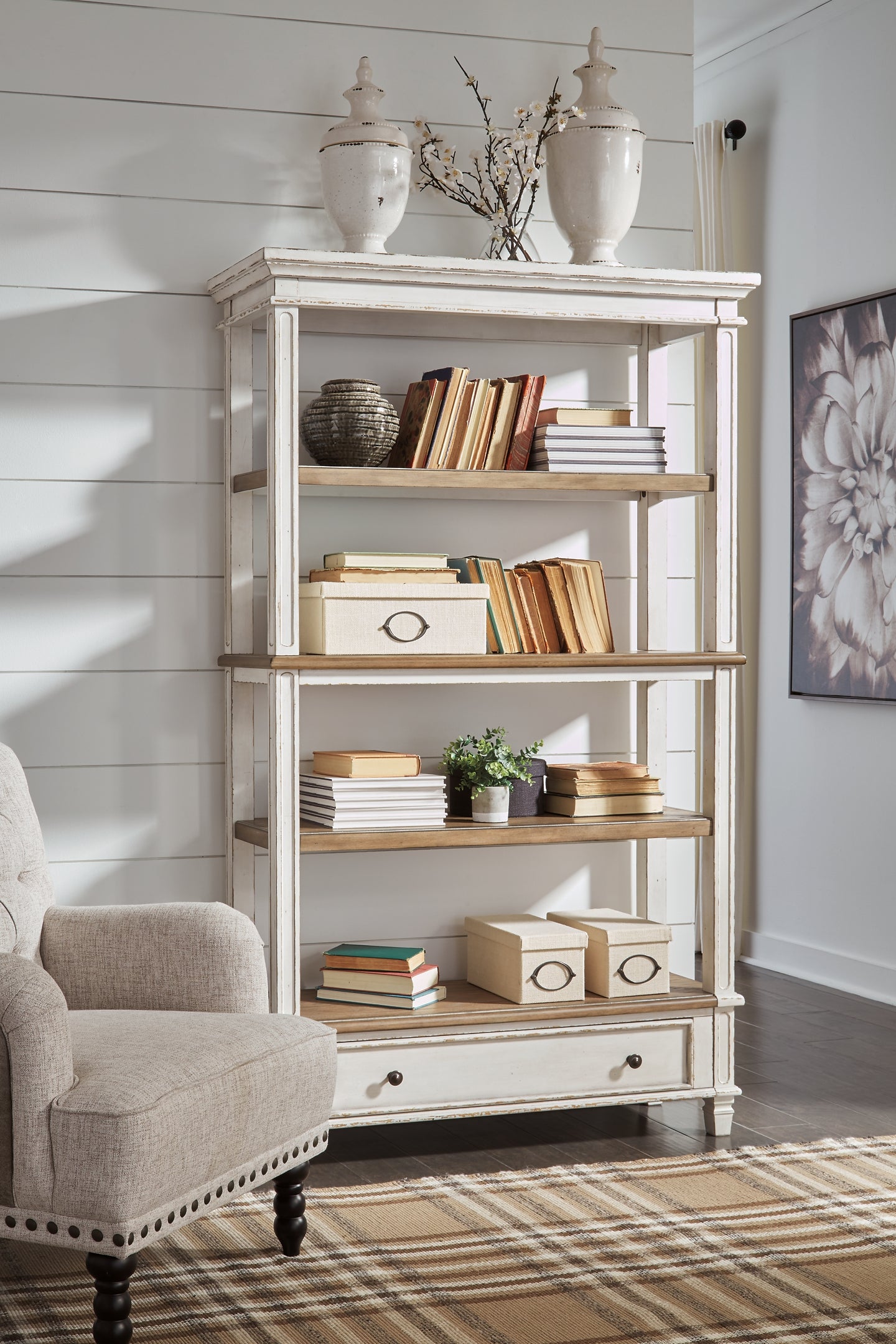 Realyn Home Office Desk and Bookcase