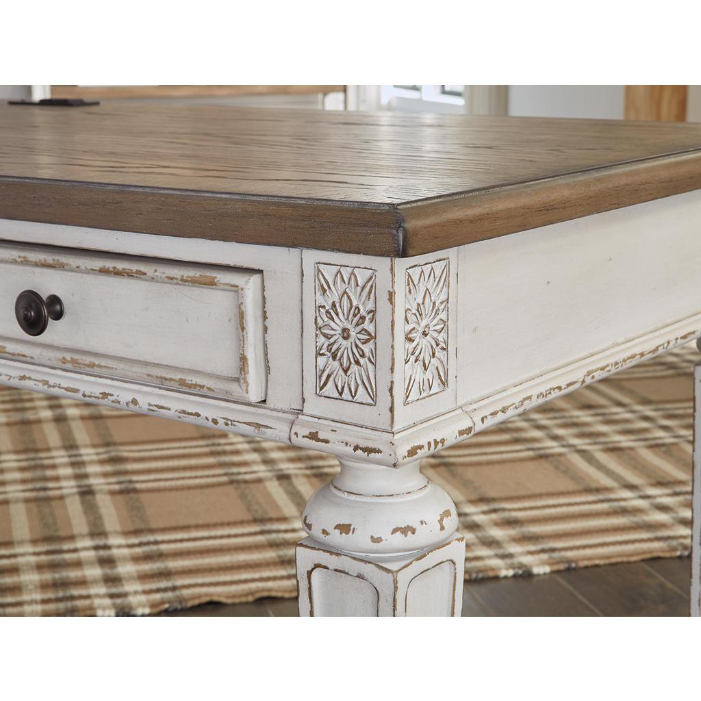 Realyn 60 Inch Home Office Desk — Antiqued Two-Tone Signature Design by Ashley® Home Office