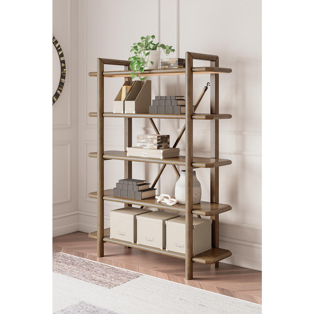 Roanhowe 71 Inch Bookcase — Solid Wood Frames Signature Design by Ashley® Home Office