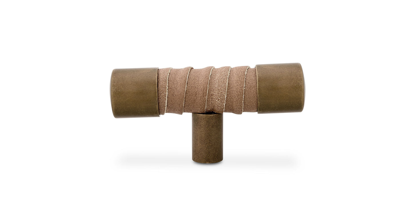 #23 Leather Wrapped T Knob