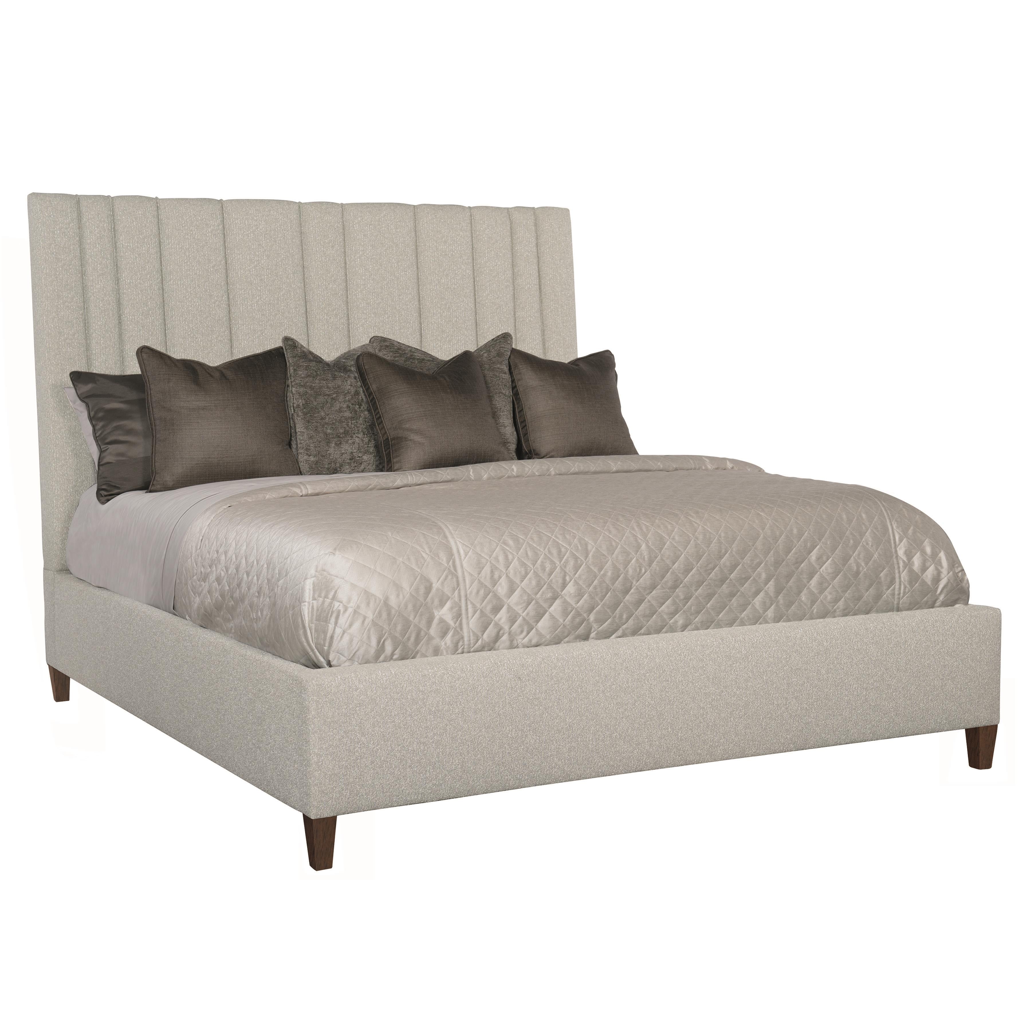 Bernhardt Modena Fabric Panel Bed — Channel-Tufted King Bernhardt Bed
