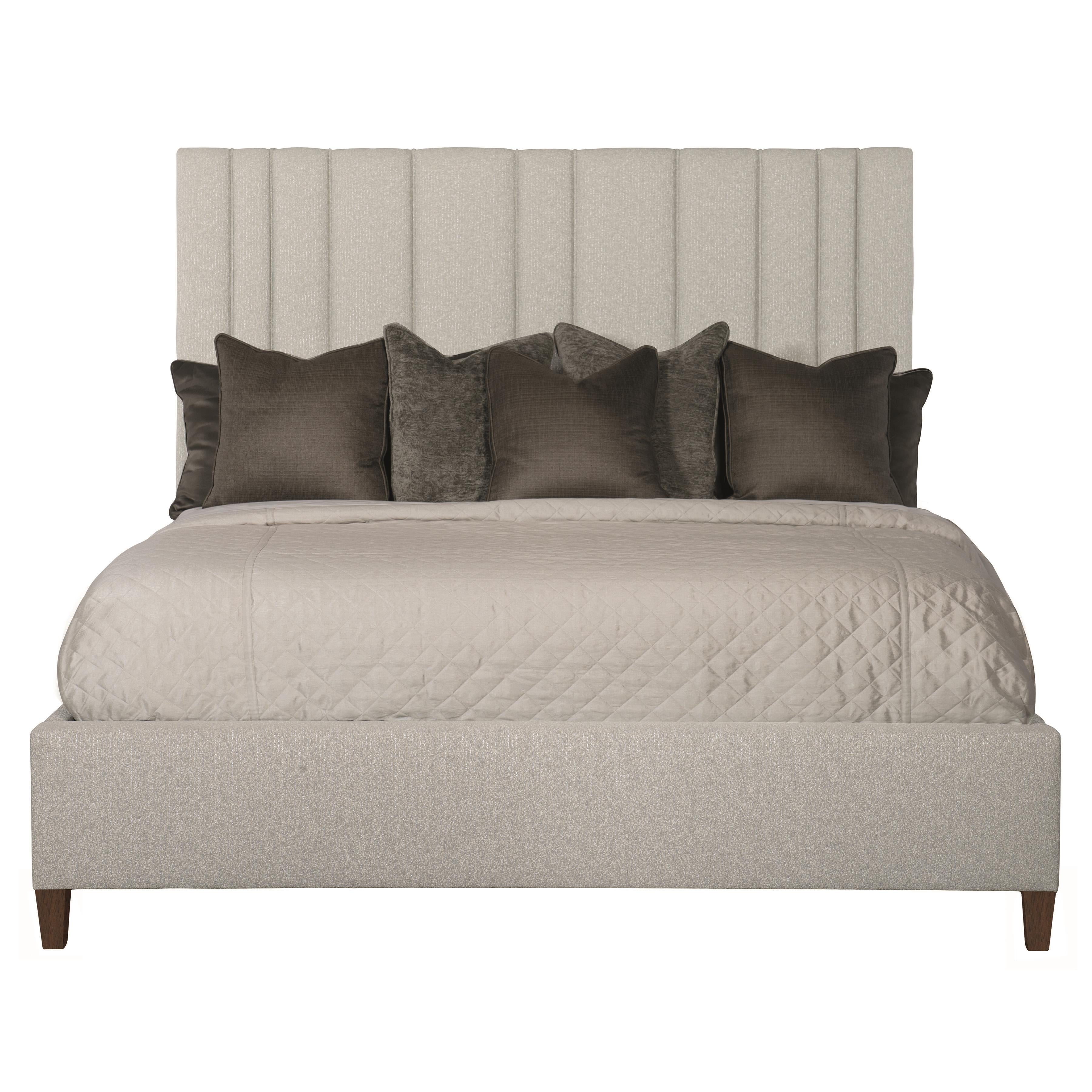 Bernhardt Modena Fabric Panel Bed — Channel-Tufted King Bernhardt Bed