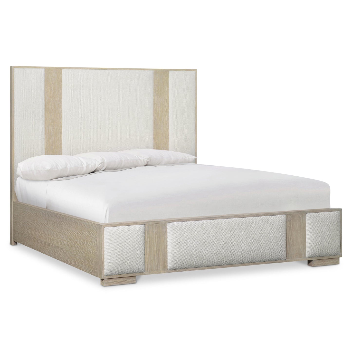 Bernhardt Solaria Panel Bed — Oak and Upholstered Panels in Dune Bernhardt Bed