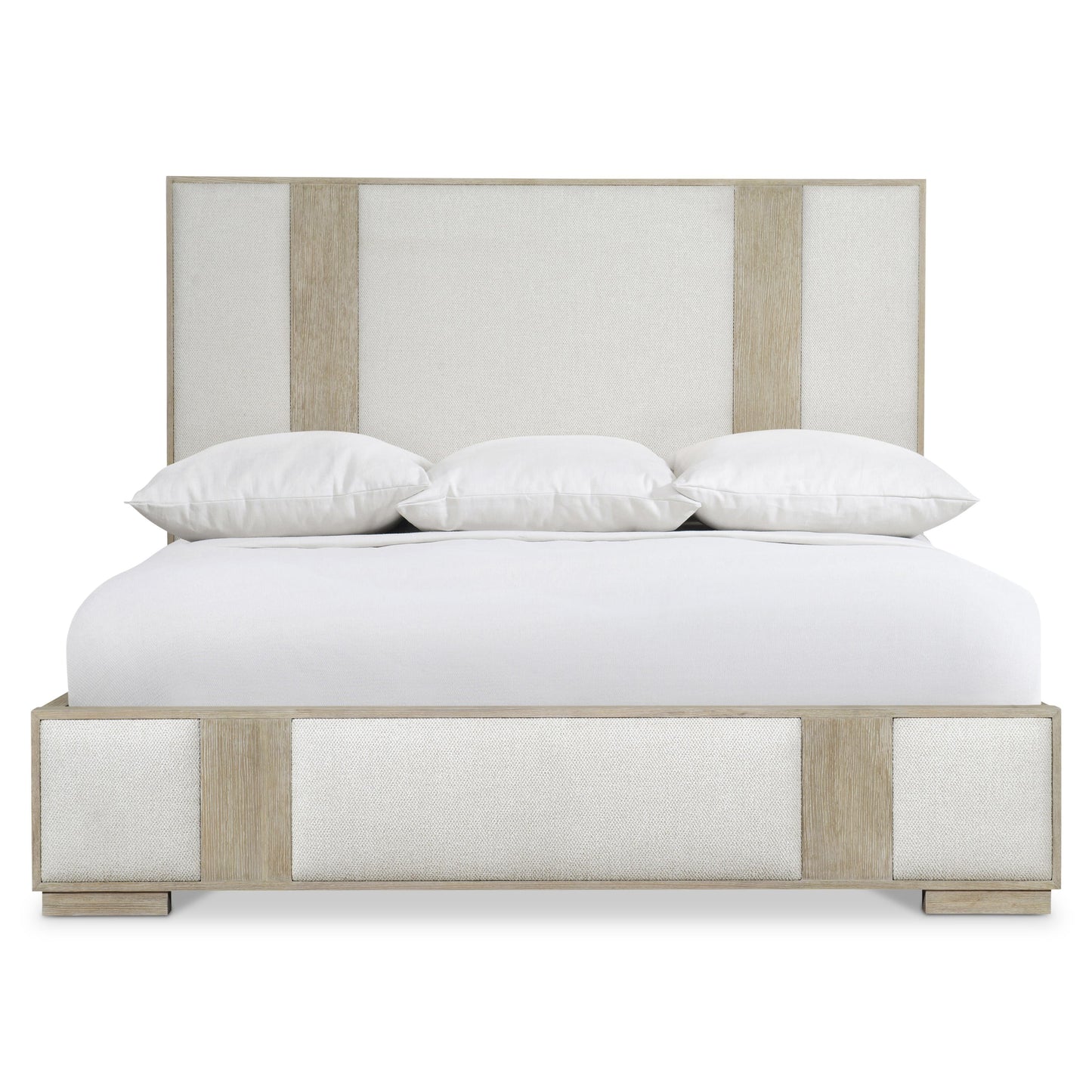 Bernhardt Solaria Panel Bed — Oak and Upholstered Panels in Dune Bernhardt Bed
