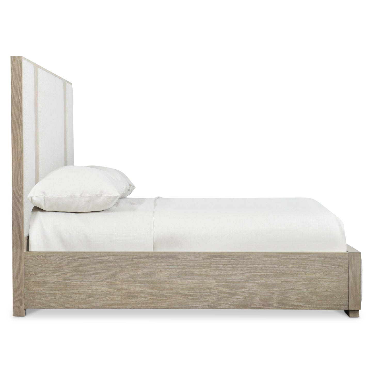 Bernhardt Solaria Panel Bed — Oak and Upholstered Panels in Dune Bernhardt Bed