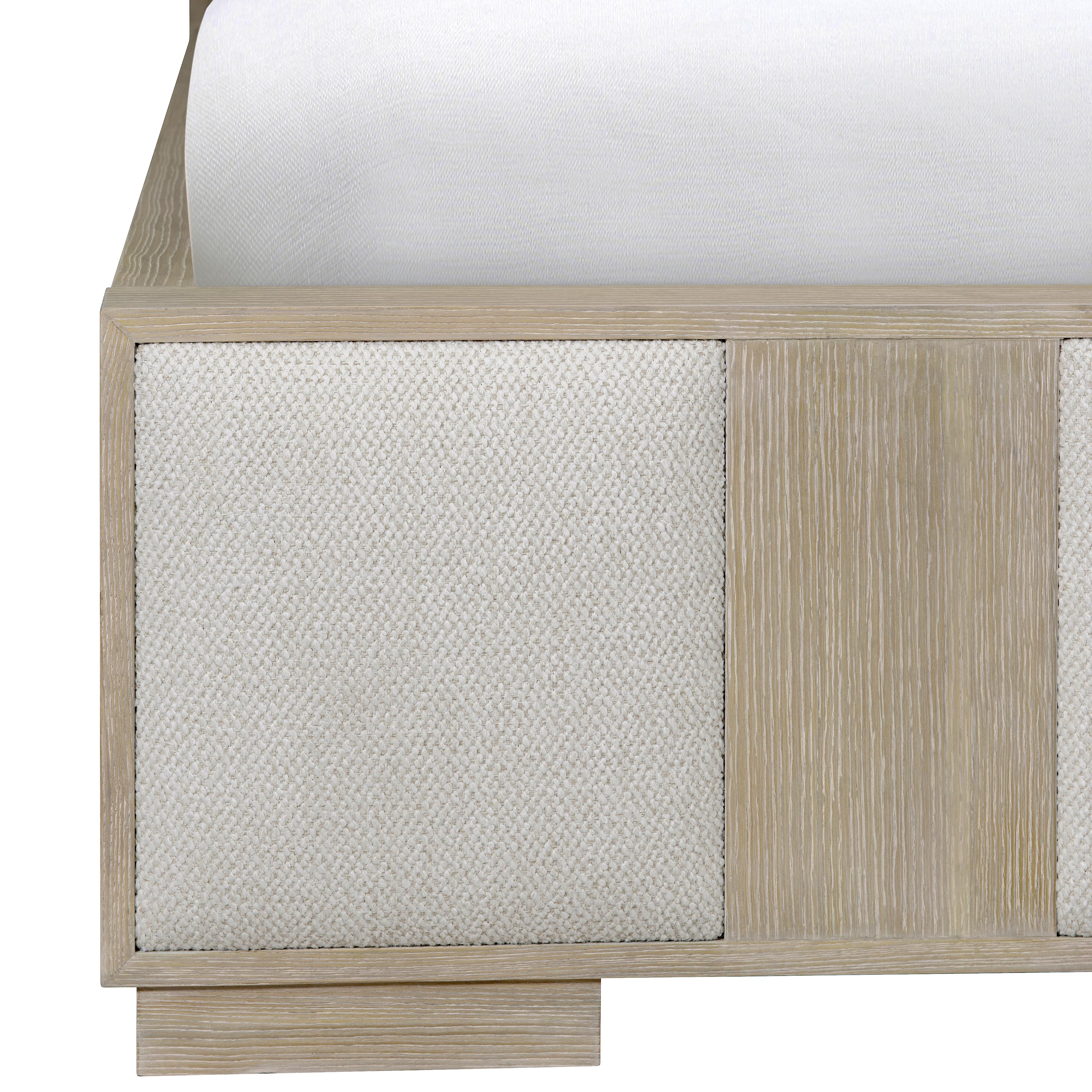 Bernhardt Solaria Panel Bed — Oak and Upholstered Panels in Dune Bernhardt Bed