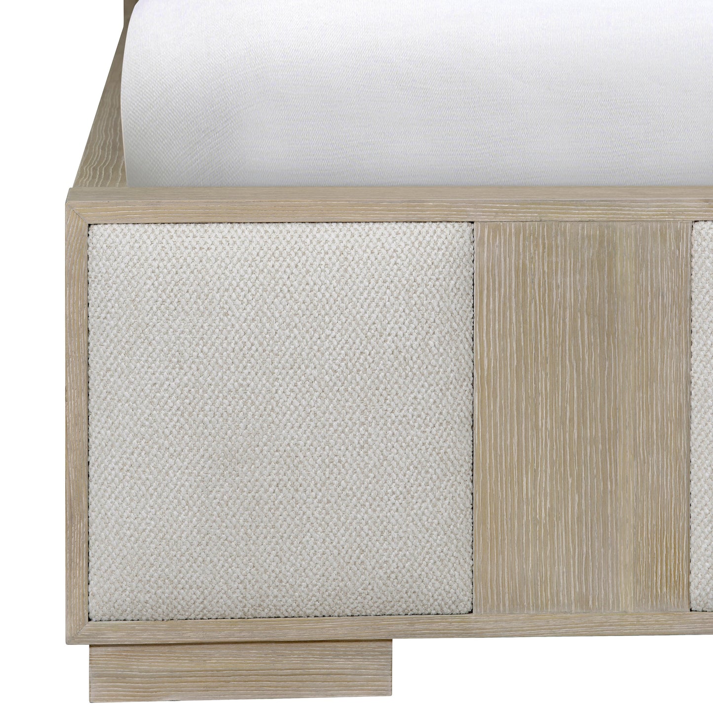 Bernhardt Solaria Panel Bed — Oak and Upholstered Panels in Dune Bernhardt Bed