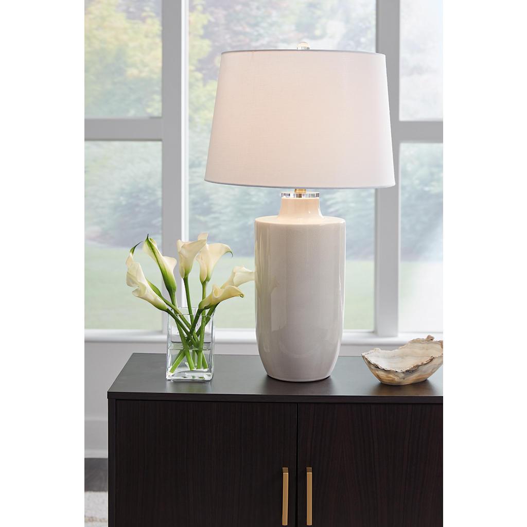 Cylener Table Lamp Set of 2 — Off-White Crackle Signature Design by Ashley® Uncategorized