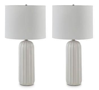 Clarkland Table Lamp Set of 2 — White Ceramic Signature Design by Ashley® Lighting