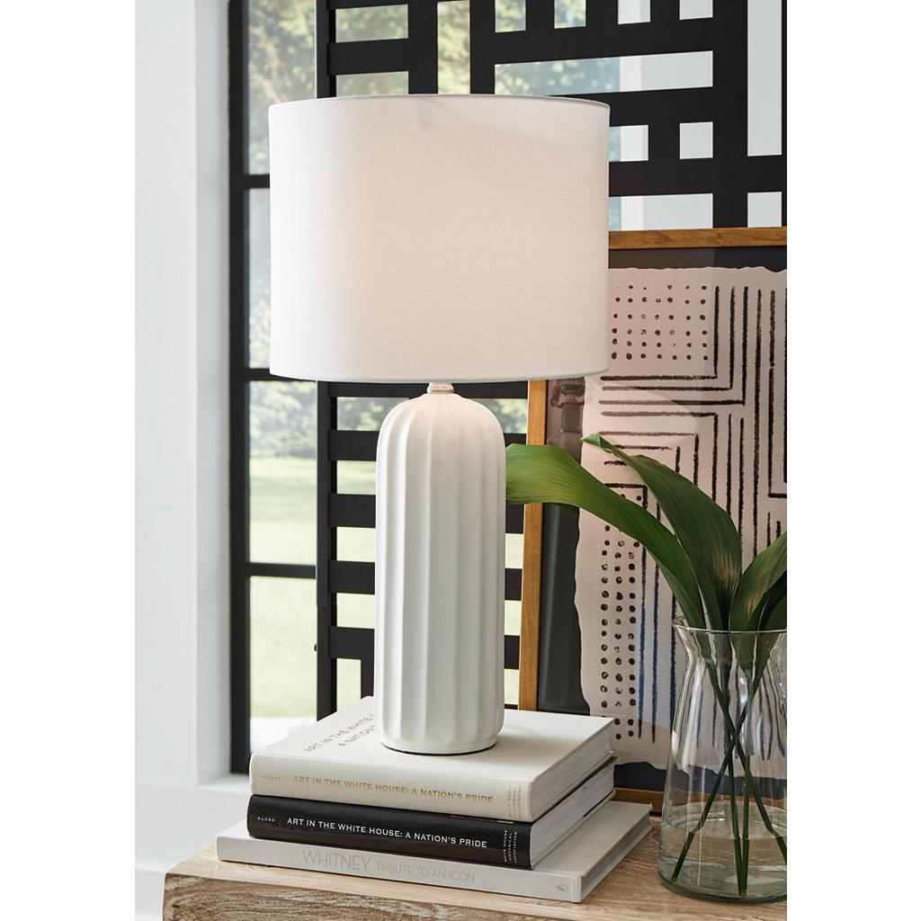 Clarkland Table Lamp Set of 2 — White Ceramic Signature Design by Ashley® Lighting