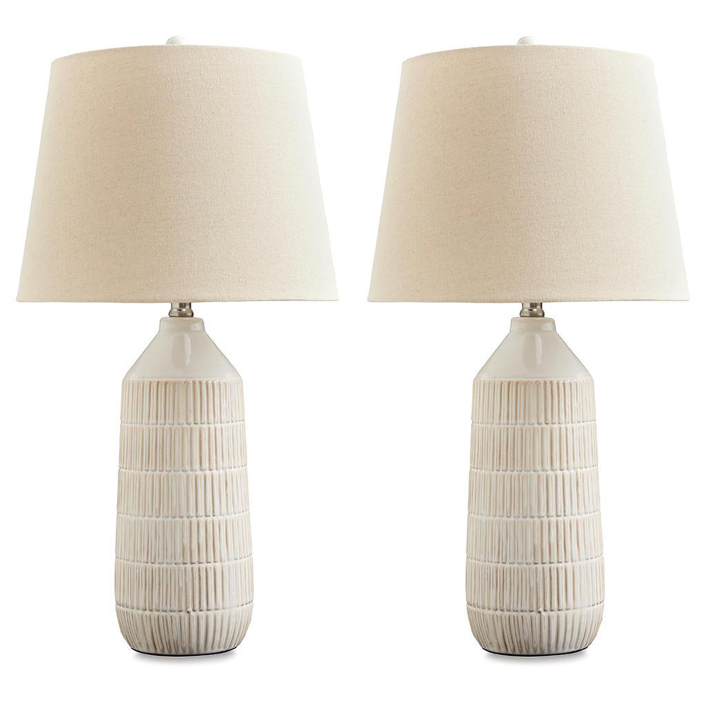 Willport Table Lamp Set of 2 — Glazed Off-White Ceramic Signature Design by Ashley® Lighting