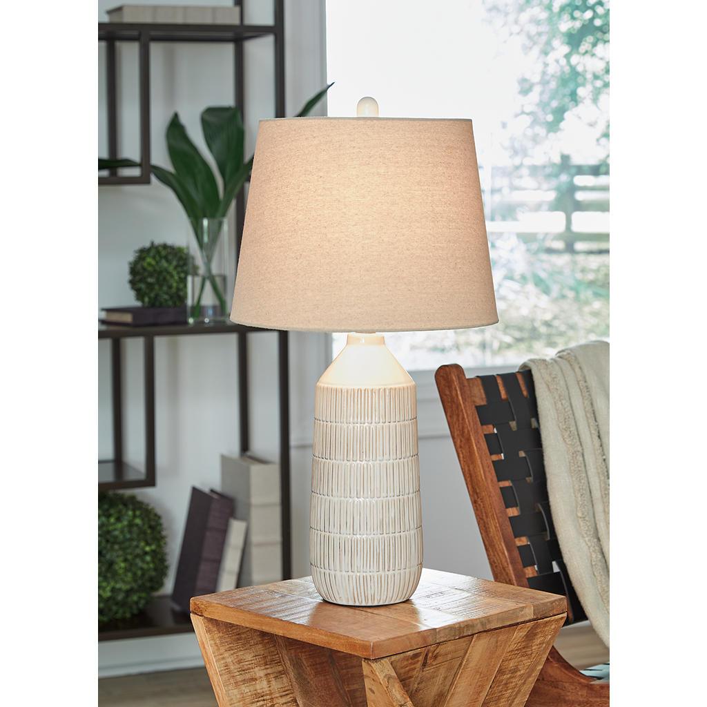 Willport Table Lamp Set of 2 — Glazed Off-White Ceramic Signature Design by Ashley® Lighting
