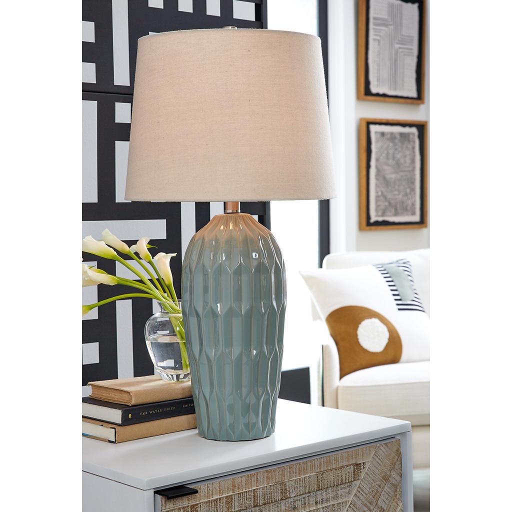 Hadbury Table Lamps Set of 2 — Pale Blue/Teal Signature Design by Ashley® Lighting