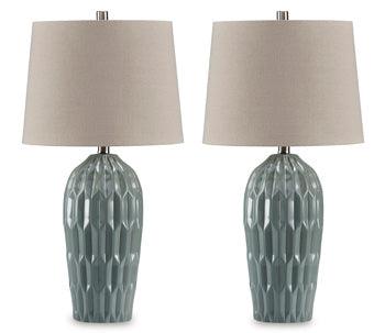 Hadbury Table Lamps Set of 2 — Pale Blue/Teal Signature Design by Ashley® Lighting