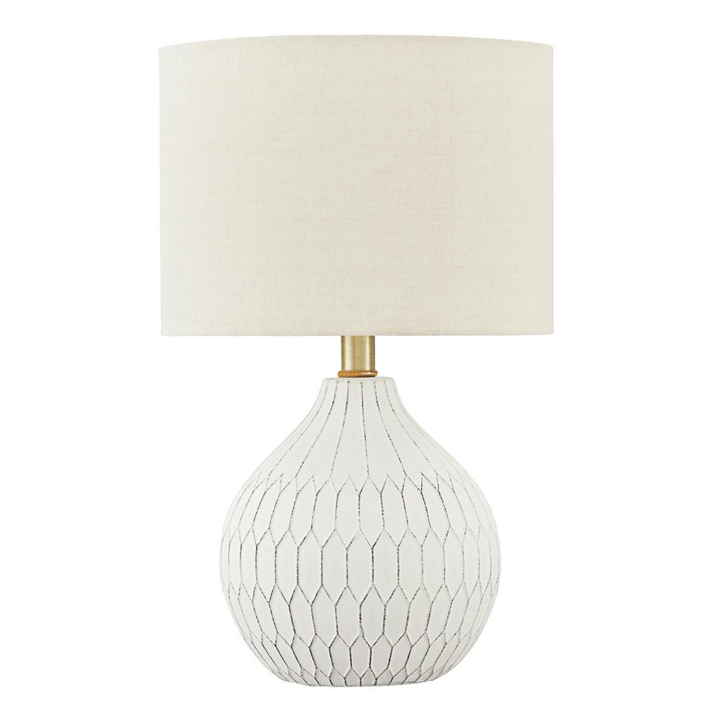 Wardmont Table Lamp Set of 2 — Antiqued White Ceramic Signature Design by Ashley® Uncategorized