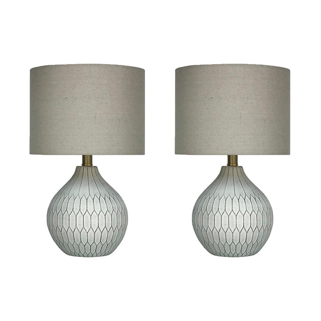 Wardmont Table Lamp Set of 2 — Antiqued White Ceramic Signature Design by Ashley® Uncategorized