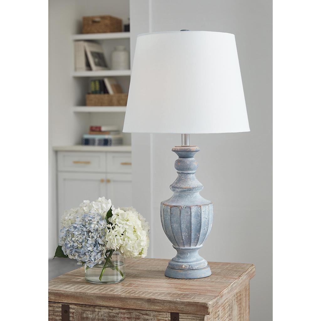 Cylerick Table Lamp Set of 2 — Antiqued Blue Signature Design by Ashley® Uncategorized