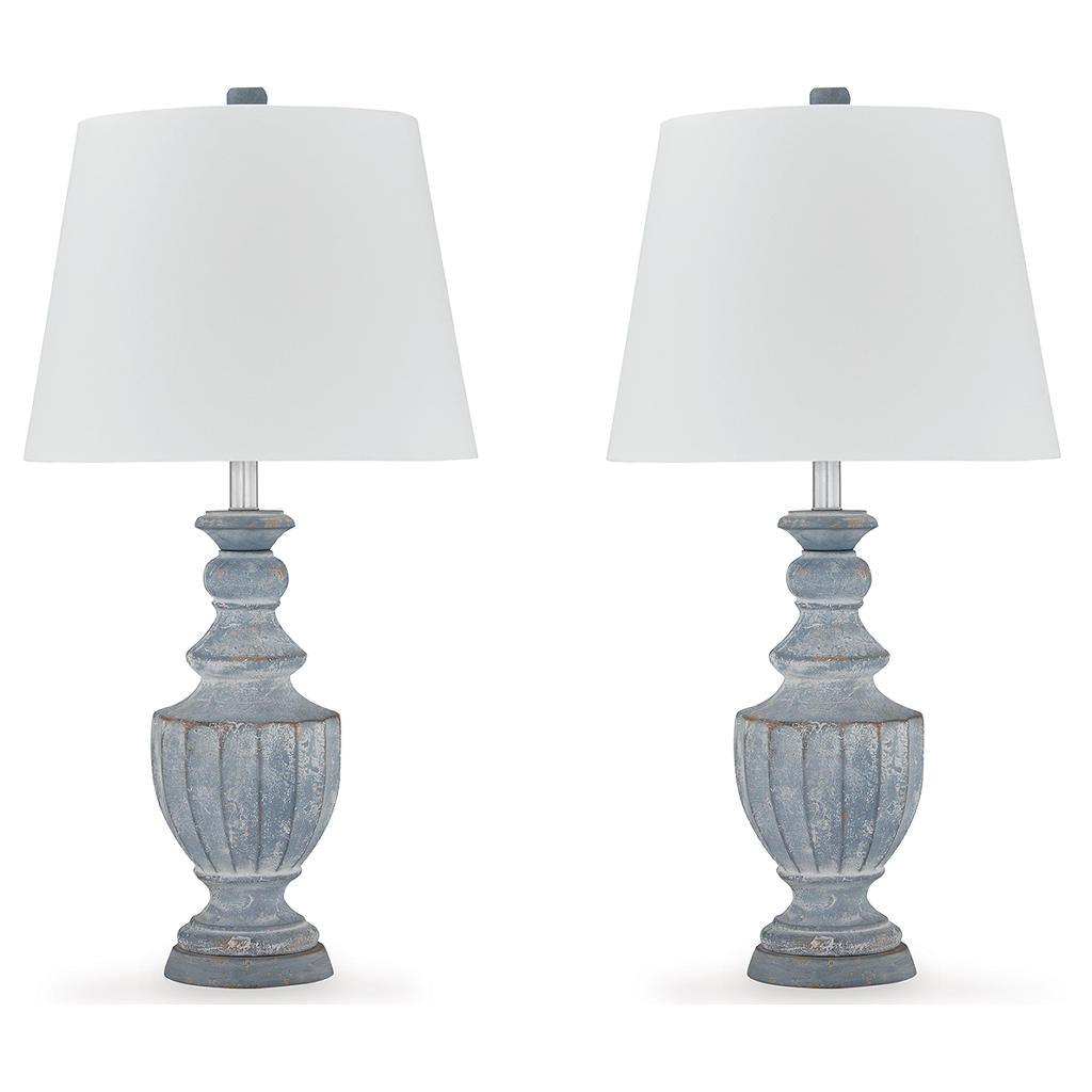 Cylerick Table Lamp Set of 2 — Antiqued Blue Signature Design by Ashley® Uncategorized