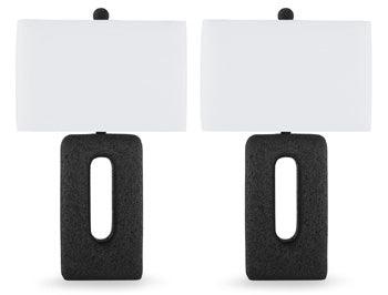 Wimmings Table Lamp Set of 2 — Textured Black Signature Design by Ashley® Lighting