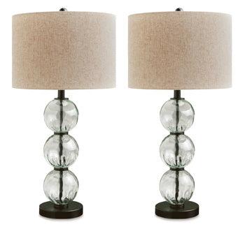 Airbal Table Lamps, Set of 2 — Stacked Glass Spheres Signature Design by Ashley® Lighting