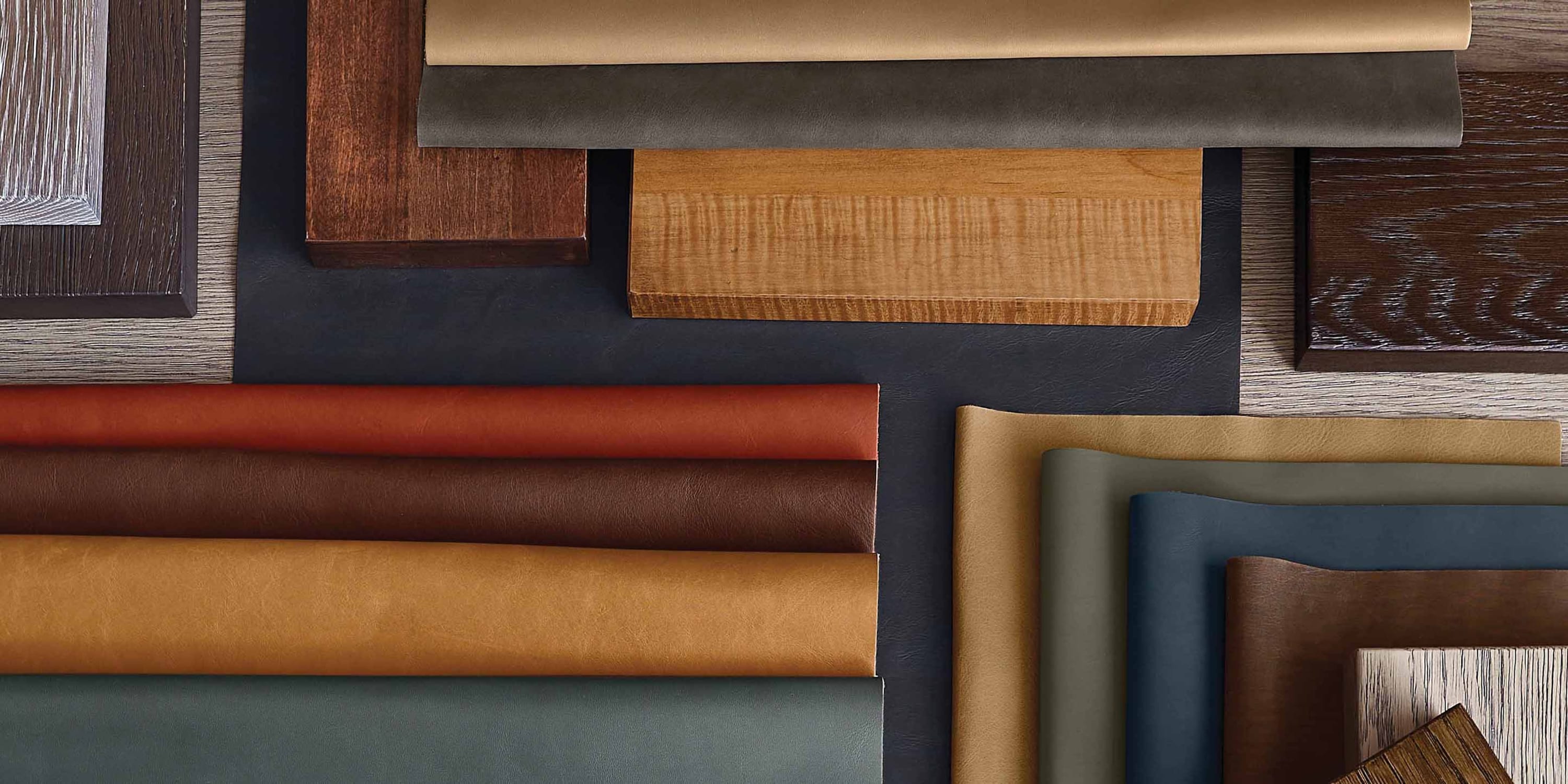 Jamestown Leather Ottoman Bassett