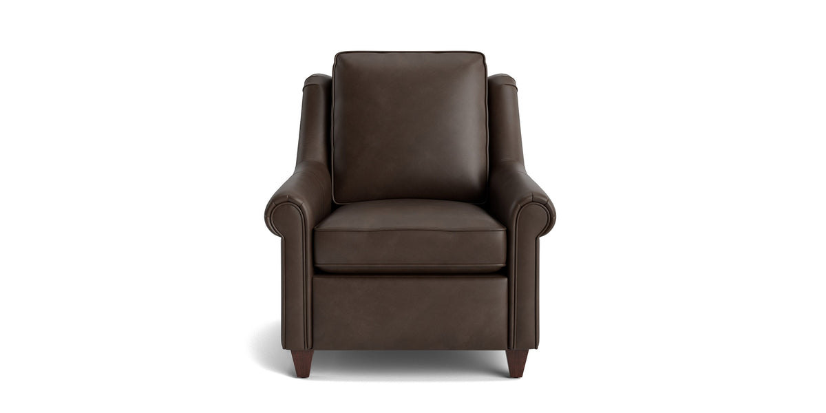 Bassett Magnificent RAF Reclining Chair — Right-Arm End, Custom Leather Bassett Reclining Sofa