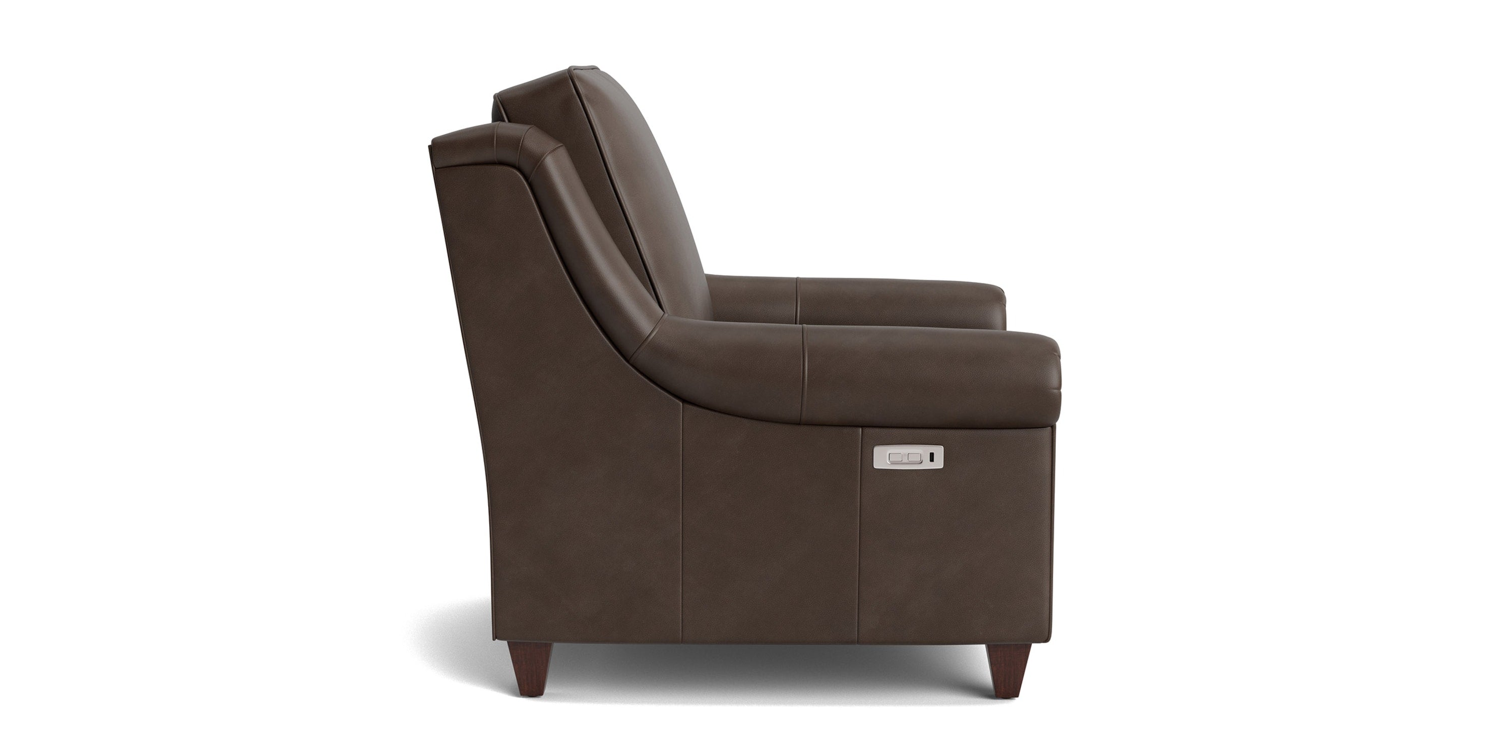Magnificent Motion Leather Panel Arm Power Wall Recliner Bassett