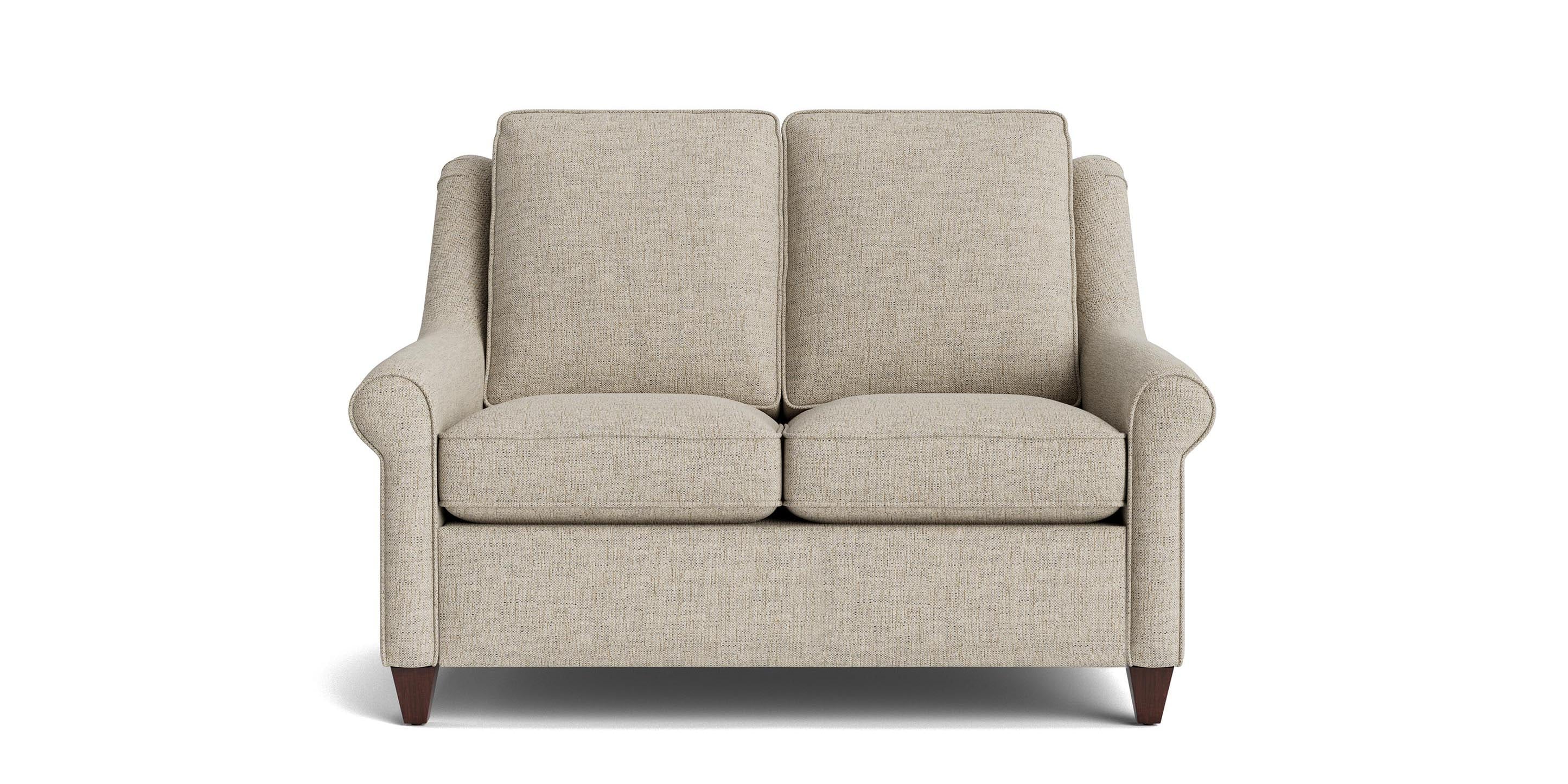 Bassett Magnificent Tall Stationary Loveseat — Custom Fabric, USA-Built