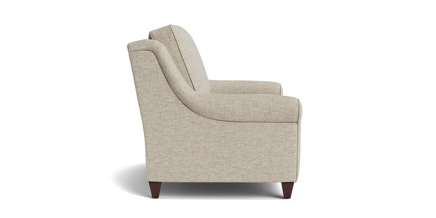 Bassett Magnificent Tall Stationary Loveseat — Custom Fabric, USA-Built