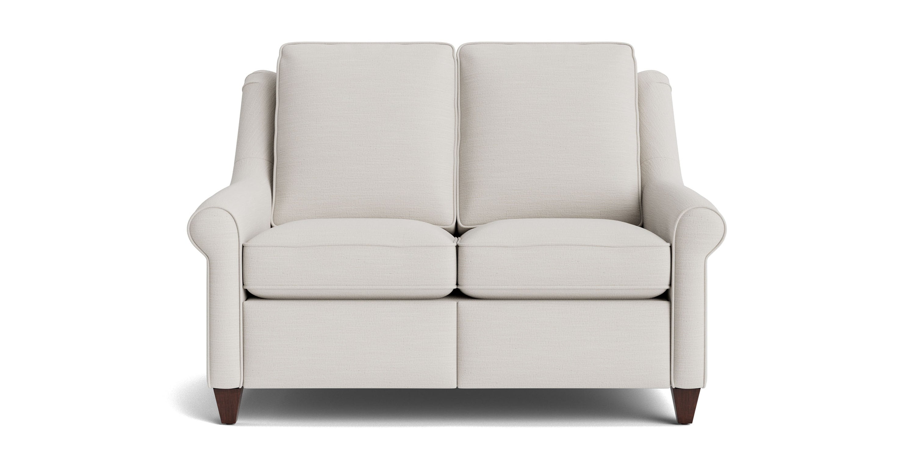 Magnificent Motion Roll Arm Reclining Loveseat Bassett