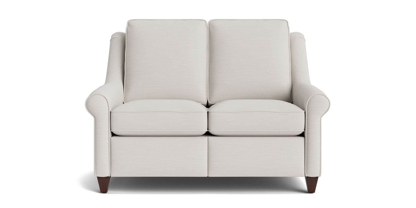 Magnificent Motion Roll Arm Reclining Loveseat Bassett