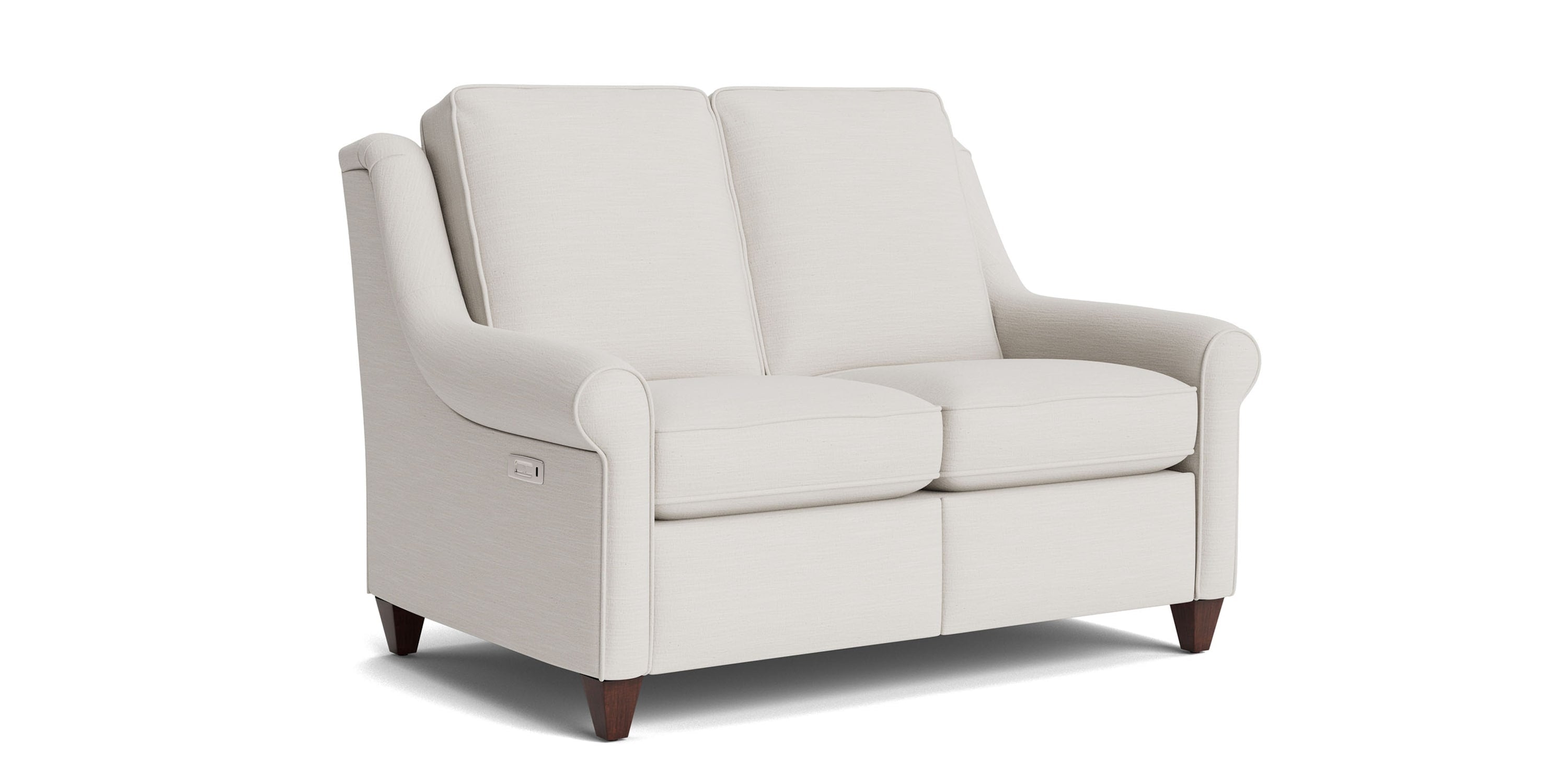 Magnificent Motion Roll Arm Reclining Loveseat Bassett
