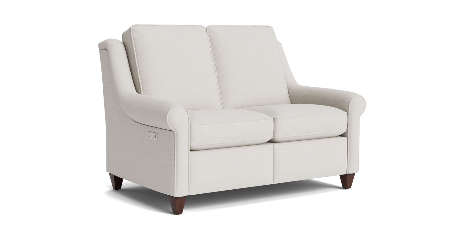 Magnificent Motion Roll Arm Reclining Loveseat Bassett