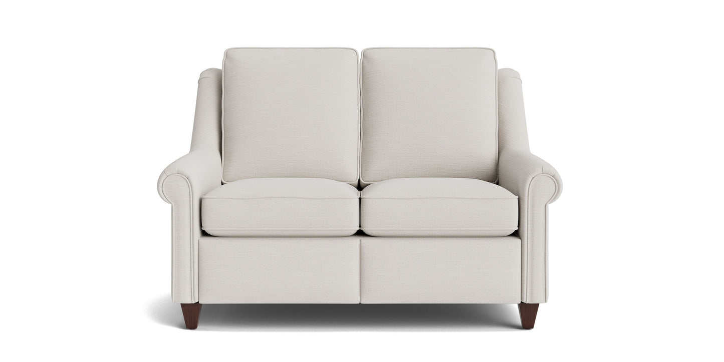 Magnificent Motion Panel Arm Reclining Loveseat Bassett