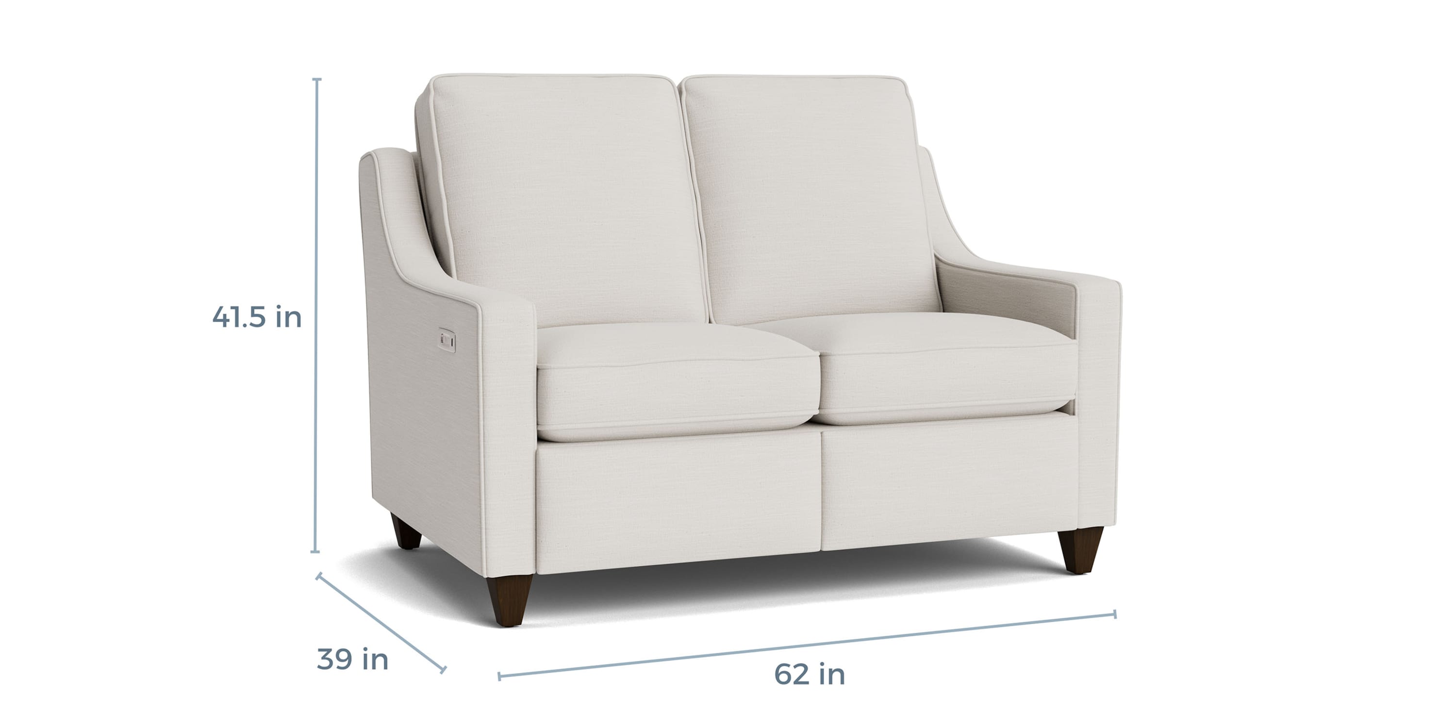 Magnificent Motion Slope Arm Reclining Loveseat Bassett