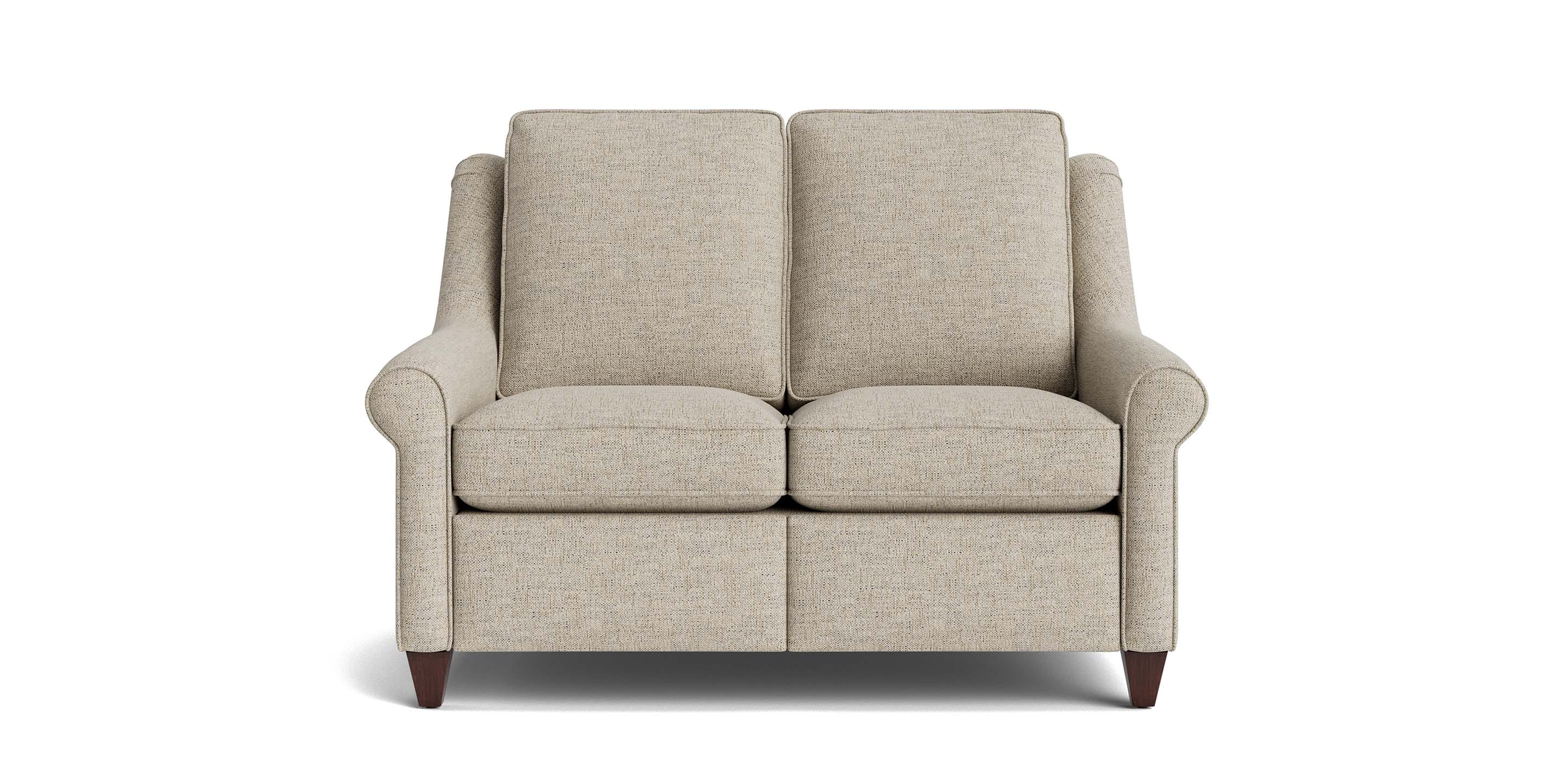Bassett Magnificent Reclining Loveseat — Custom Fabric, Made in USA