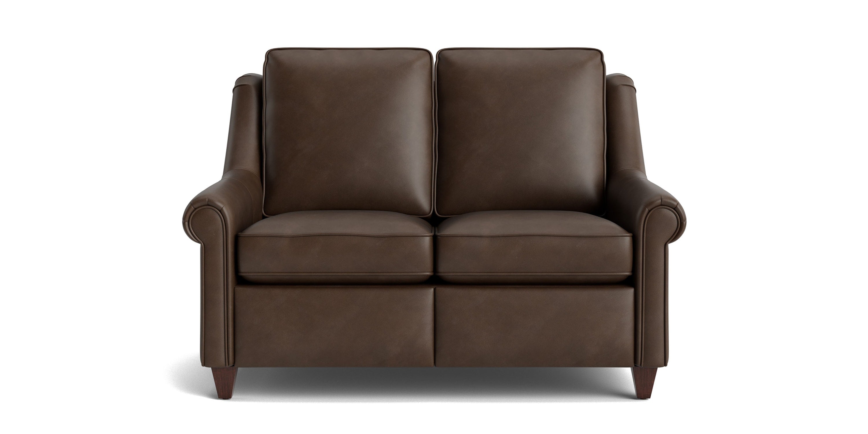 Magnificent Motion Leather Panel Arm Reclining Loveseat Bassett