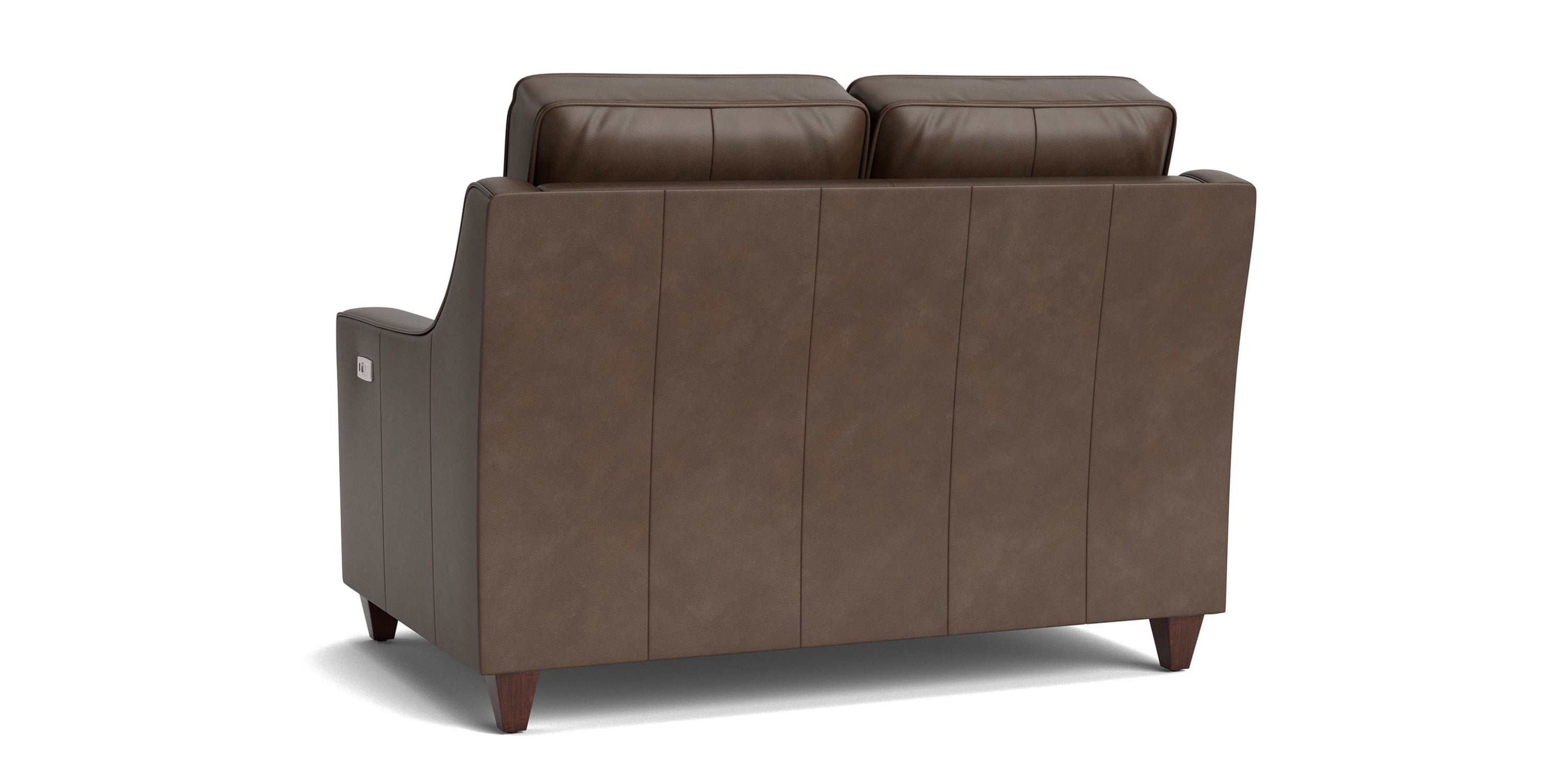 Magnificent Motion Leather Slope Arm Reclining Loveseat Bassett