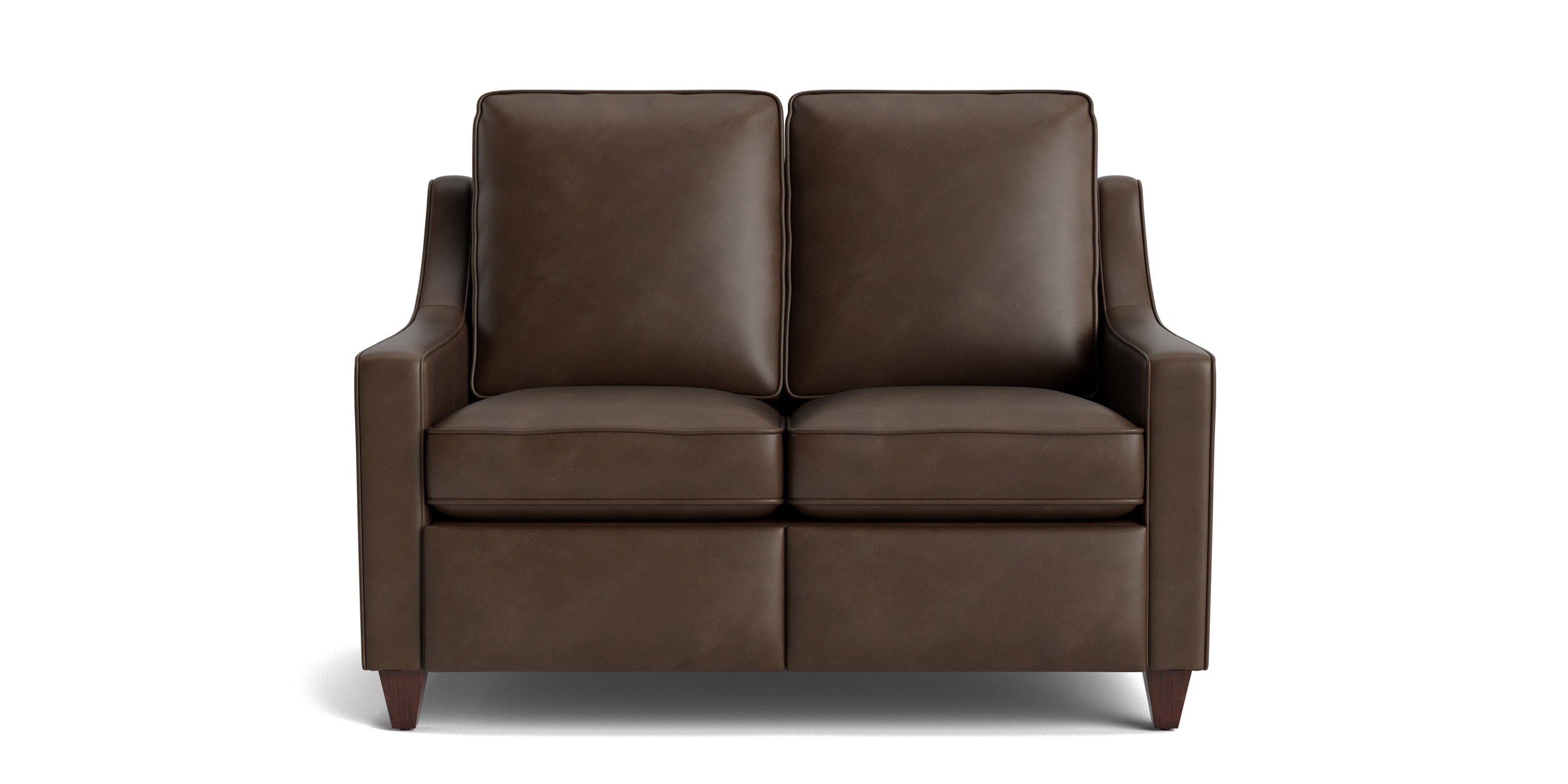 Magnificent Motion Leather Slope Arm Reclining Loveseat Bassett