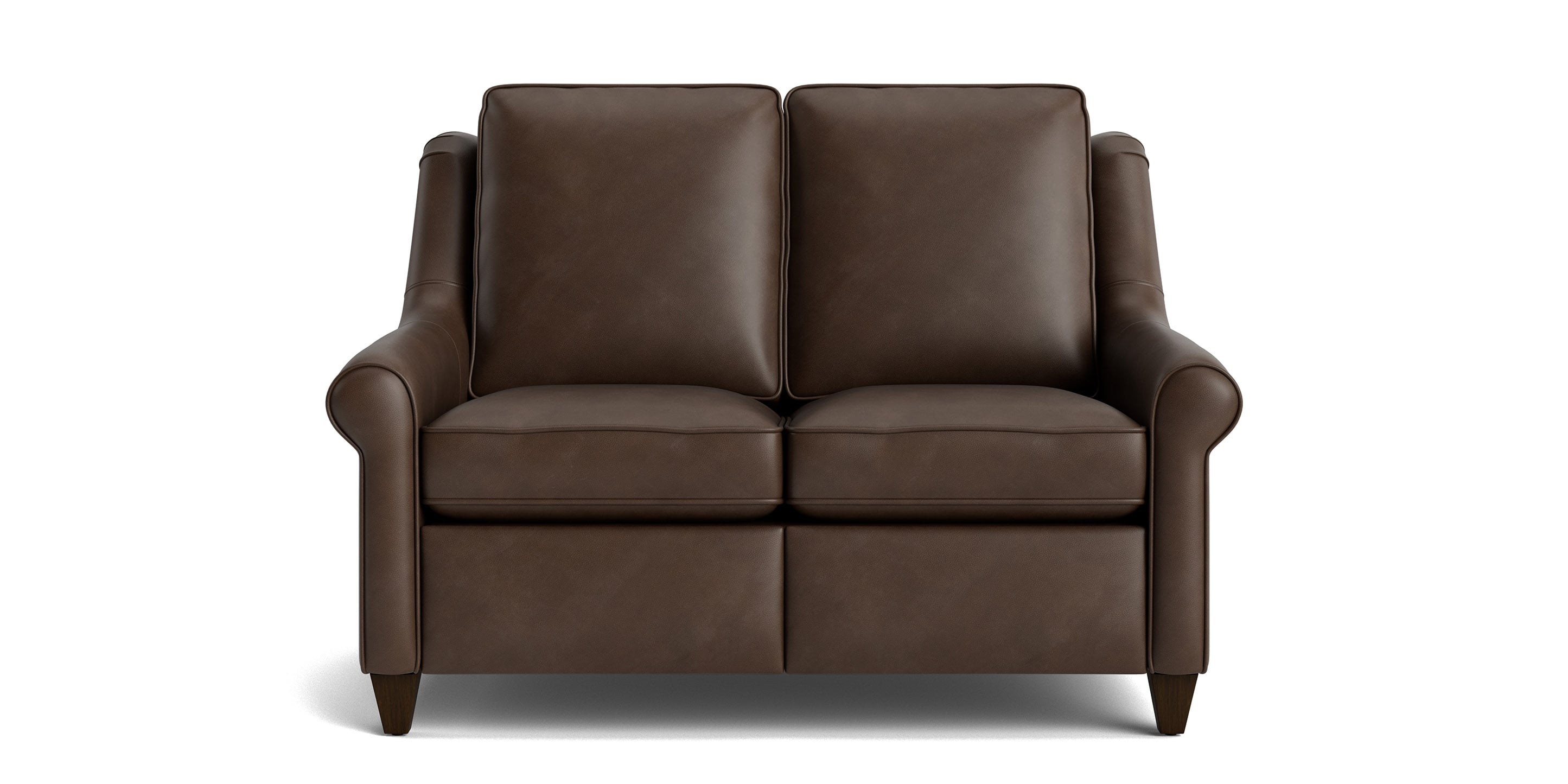 Bassett Magnificent Stationary Loveseat — Leather, 7 Custom Grades