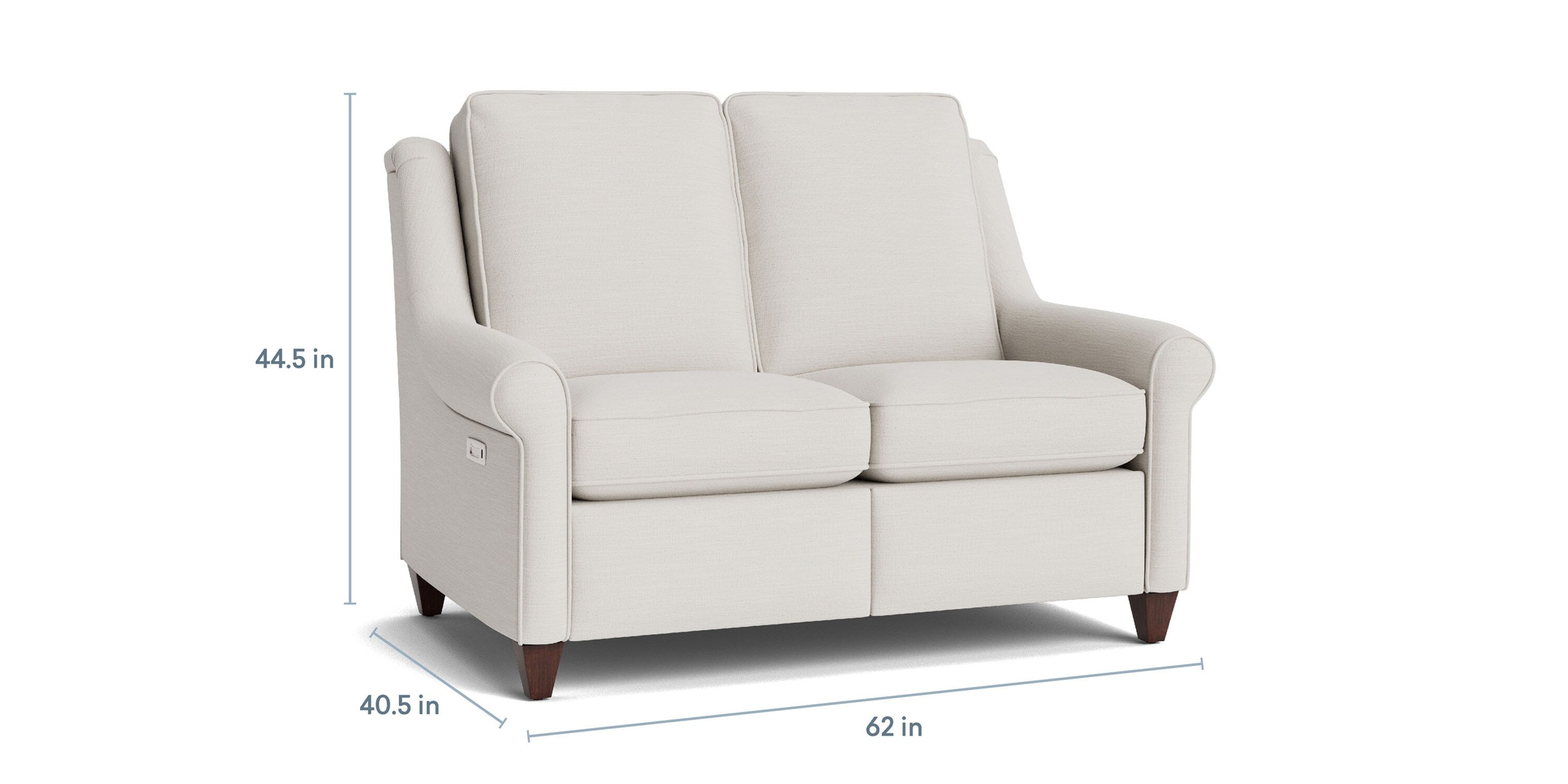 Magnificent Motion Roll Arm Reclining Loveseat Bassett