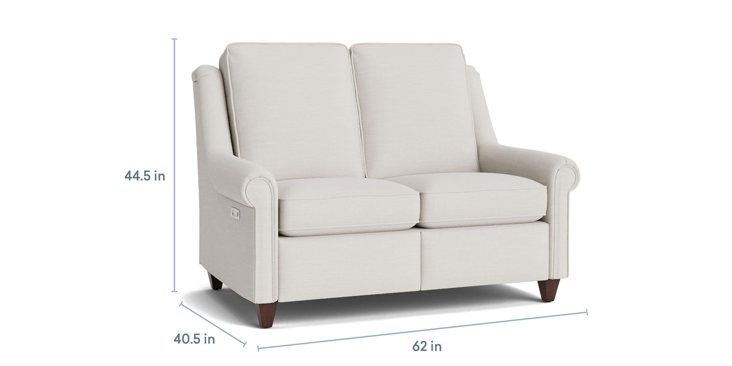Magnificent Motion Panel Arm Reclining Loveseat Bassett