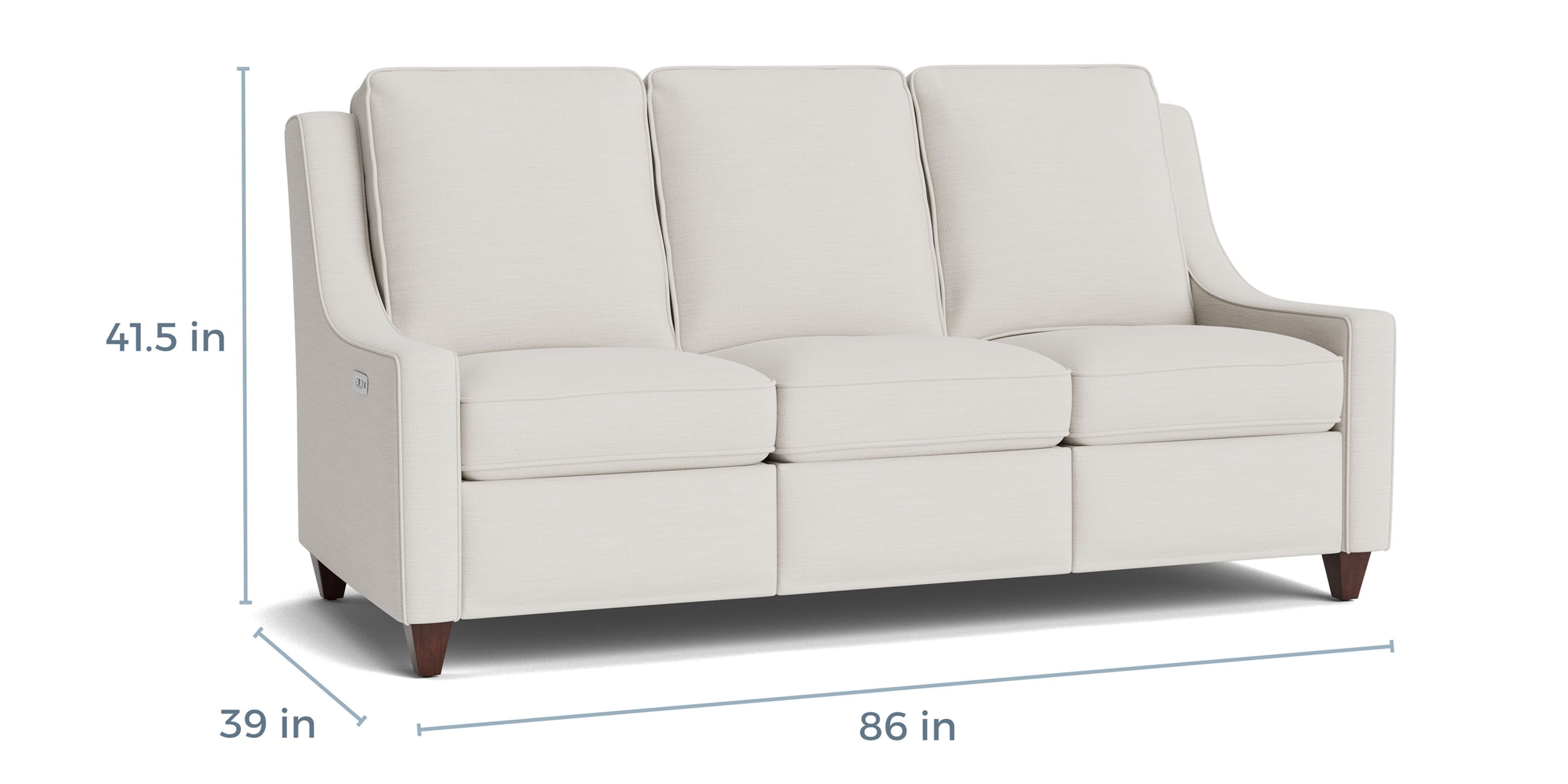Magnificent Motion Slope Arm Reclining Sofa Bassett