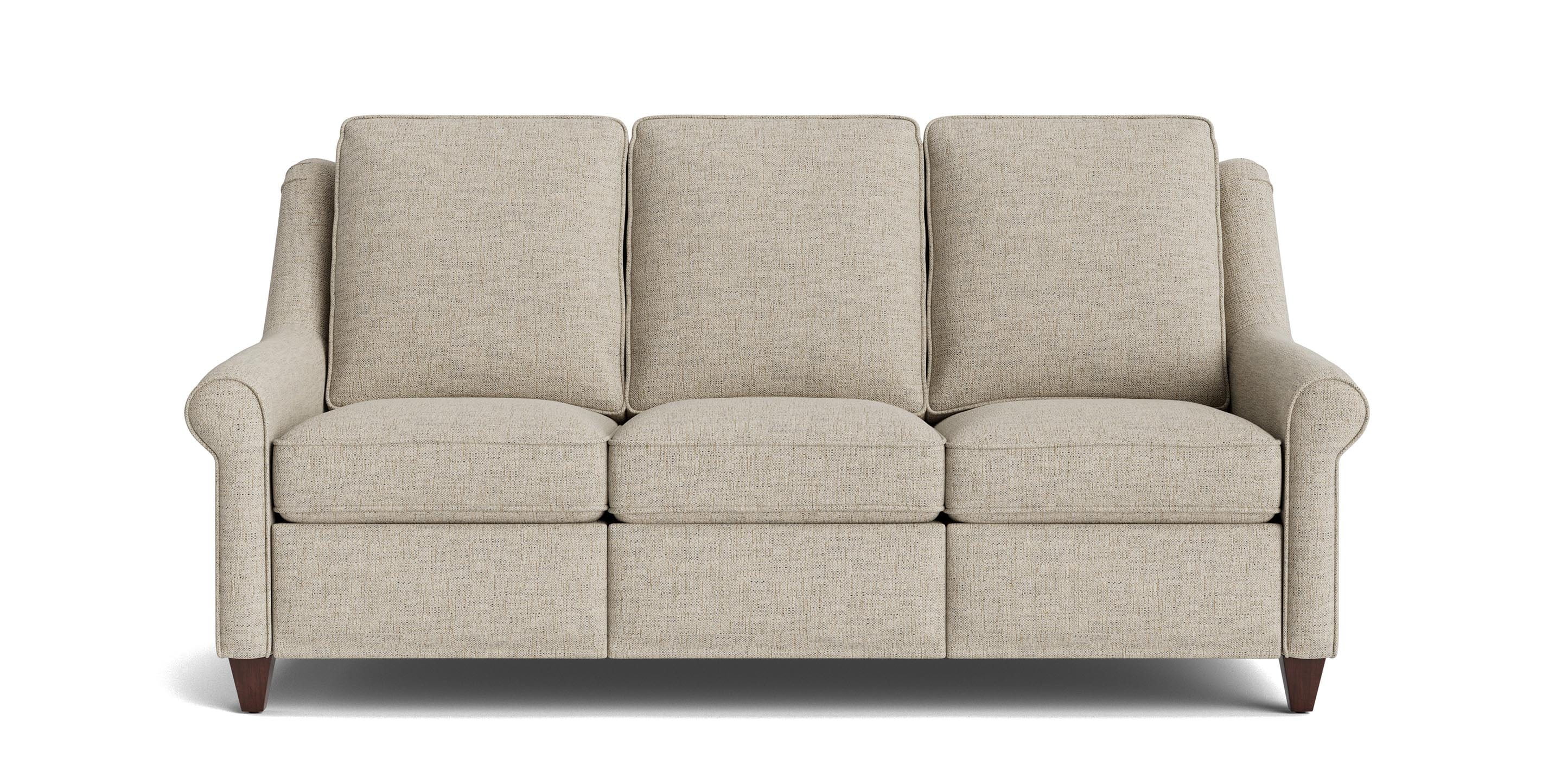 Bassett Magnificent Tall Reclining Sofa — Power Headrests, Custom Fabric