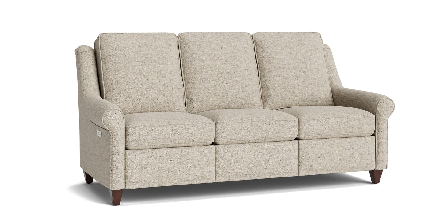 Bassett Magnificent Tall Reclining Sofa — Power Headrests, Custom Fabric