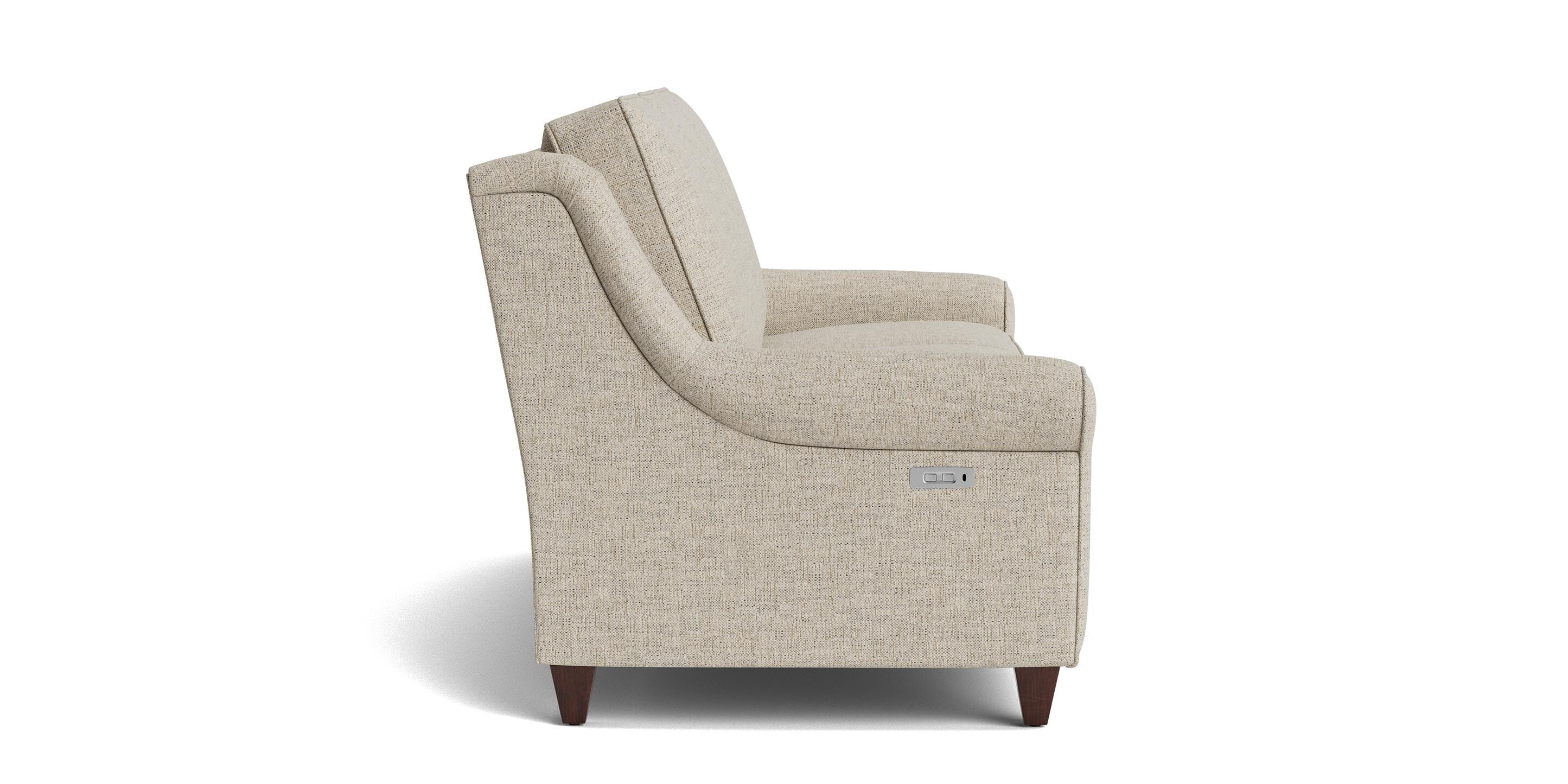 Bassett Magnificent Tall Reclining Sofa — Power Headrests, Custom Fabric