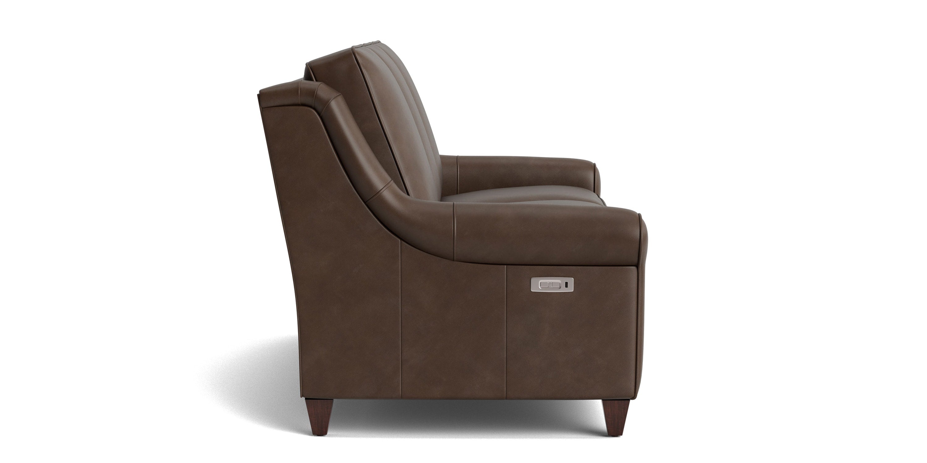 Magnificent Motion Leather Roll Arm Reclining Sofa Bassett