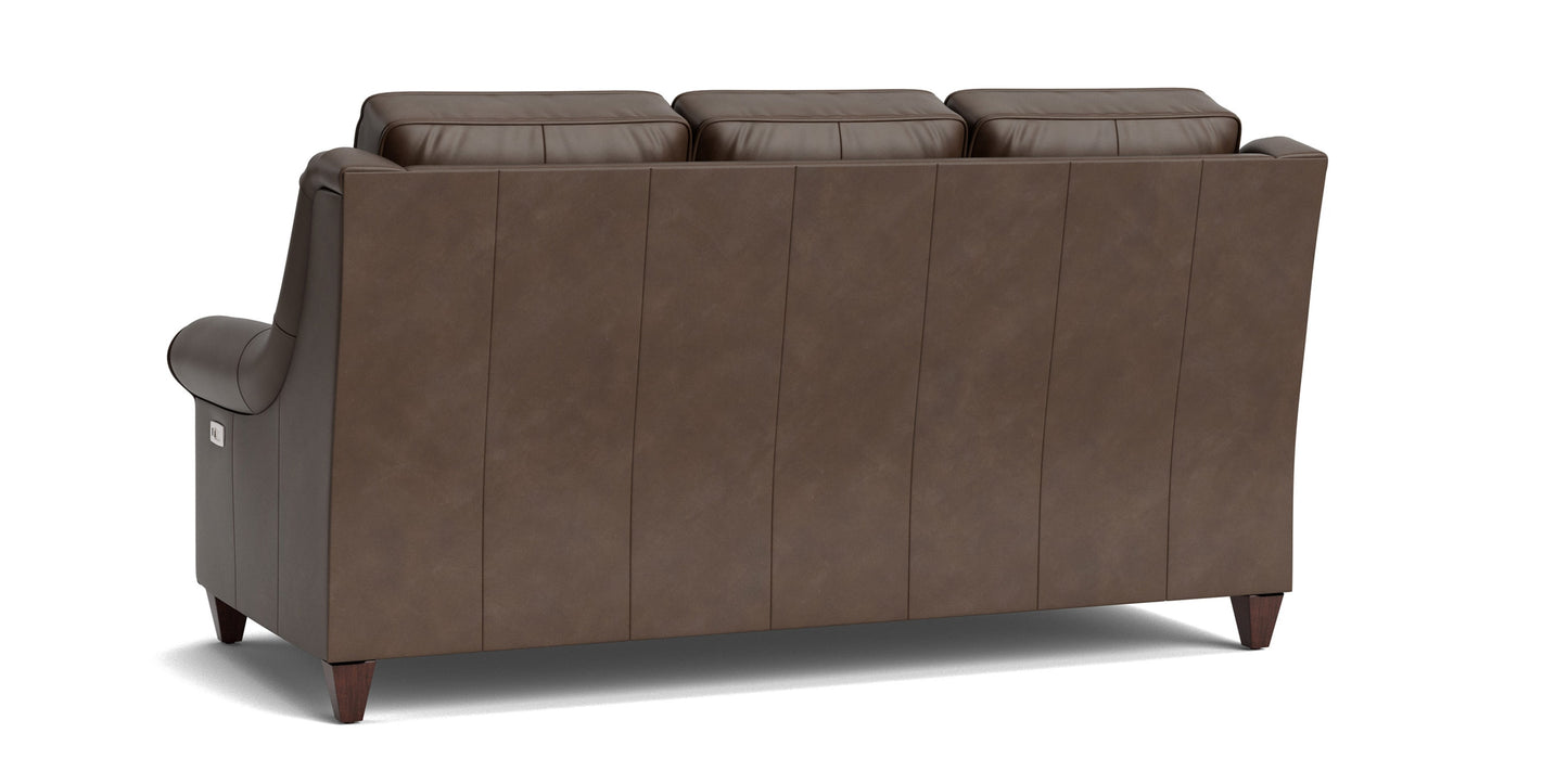 Magnificent Motion Leather Roll Arm Reclining Sofa Bassett
