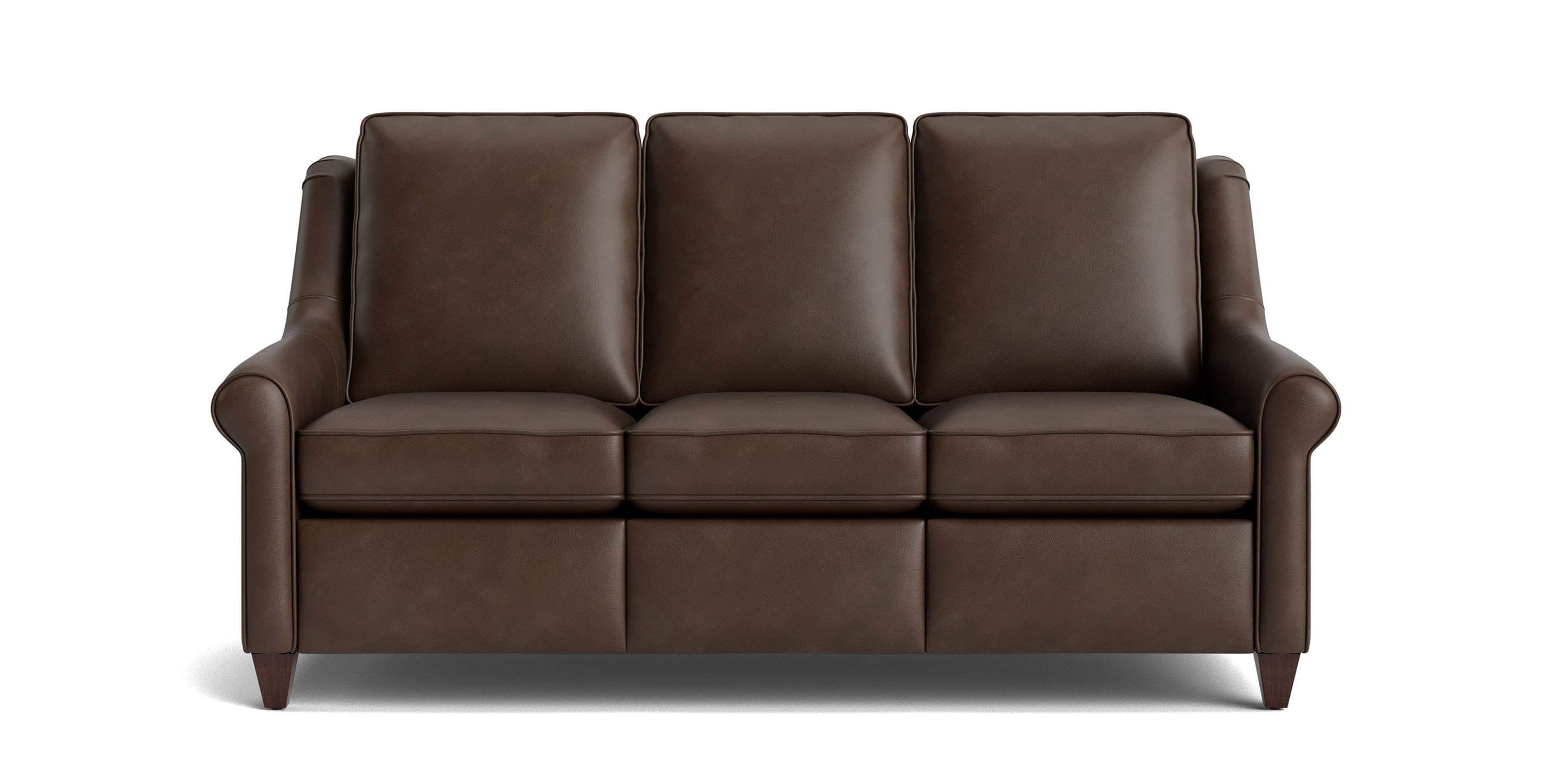 Bassett Magnificent Tall Stationary Sofa — Leather, Extra Back Height